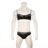 Mens Lace Lingerie Panties & Bra Set